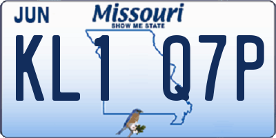MO license plate KL1Q7P
