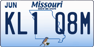 MO license plate KL1Q8M