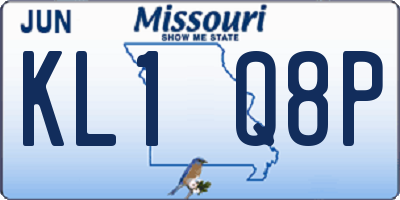 MO license plate KL1Q8P