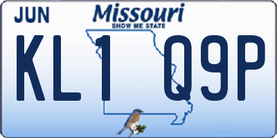 MO license plate KL1Q9P