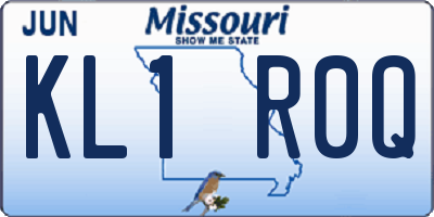 MO license plate KL1R0Q
