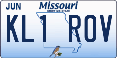 MO license plate KL1R0V