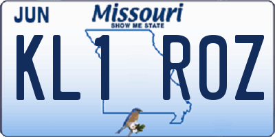 MO license plate KL1R0Z