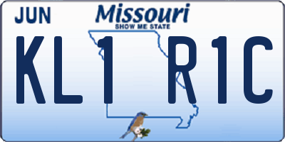 MO license plate KL1R1C