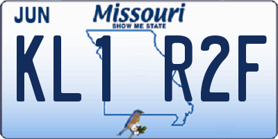 MO license plate KL1R2F