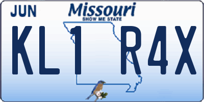 MO license plate KL1R4X