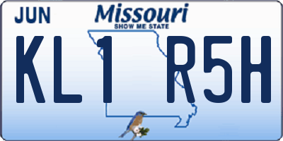 MO license plate KL1R5H