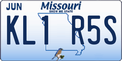 MO license plate KL1R5S
