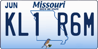 MO license plate KL1R6M