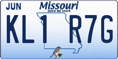 MO license plate KL1R7G