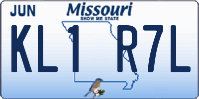 MO license plate KL1R7L