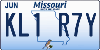 MO license plate KL1R7Y