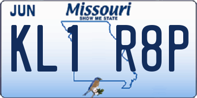 MO license plate KL1R8P