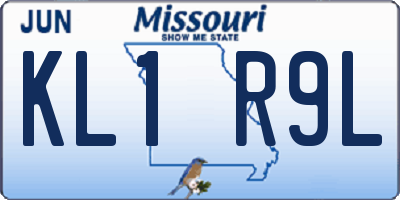 MO license plate KL1R9L