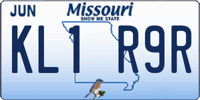 MO license plate KL1R9R