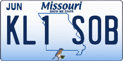 MO license plate KL1S0B
