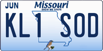 MO license plate KL1S0D