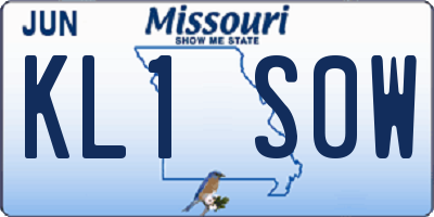 MO license plate KL1S0W