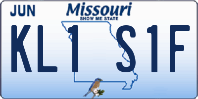 MO license plate KL1S1F