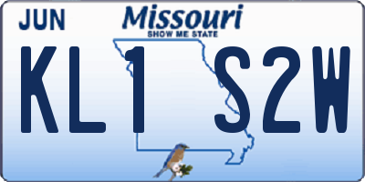 MO license plate KL1S2W