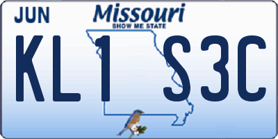 MO license plate KL1S3C