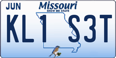 MO license plate KL1S3T