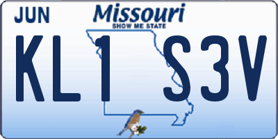 MO license plate KL1S3V