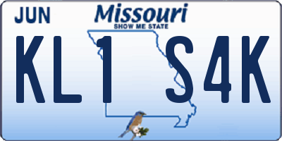 MO license plate KL1S4K