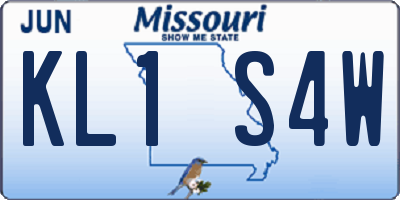 MO license plate KL1S4W