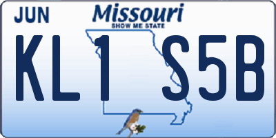 MO license plate KL1S5B