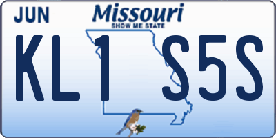 MO license plate KL1S5S