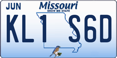 MO license plate KL1S6D