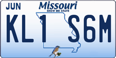 MO license plate KL1S6M