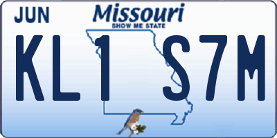 MO license plate KL1S7M
