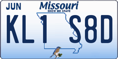 MO license plate KL1S8D