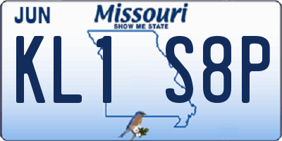MO license plate KL1S8P