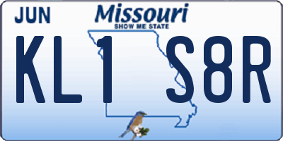 MO license plate KL1S8R