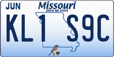 MO license plate KL1S9C