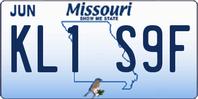 MO license plate KL1S9F