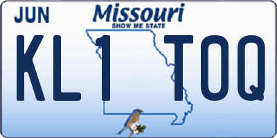 MO license plate KL1T0Q