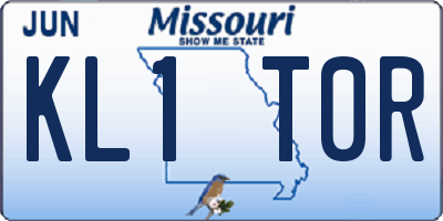 MO license plate KL1T0R