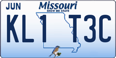 MO license plate KL1T3C
