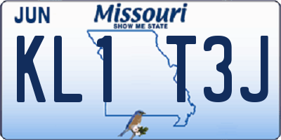 MO license plate KL1T3J