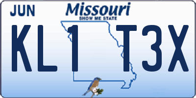 MO license plate KL1T3X
