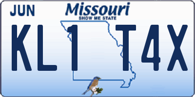 MO license plate KL1T4X