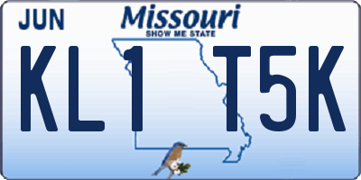 MO license plate KL1T5K