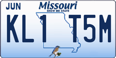 MO license plate KL1T5M
