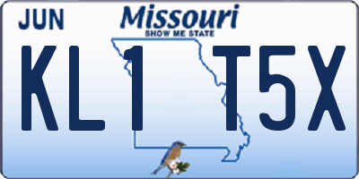 MO license plate KL1T5X