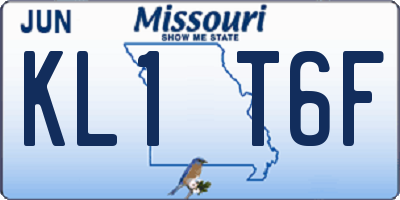 MO license plate KL1T6F