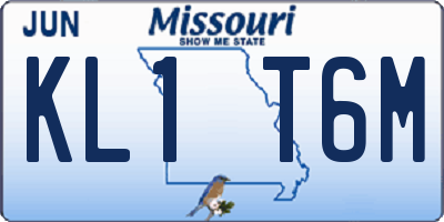 MO license plate KL1T6M